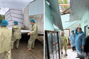 Lốc xoáy quét qua nhiều phường ở khu vực Bảo Lộc, tỉnh Lâm Đồng làm nhiều ngôi nhà của người dân tốc mái. 