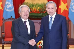 Tổng Bí thư, Chủ tịch nước Tô Lâm tiếp Tổng thư ký Liên hợp quốc António Guterres thăm chính thức Việt Nam và tham dự Lễ mở ký Công ước Liên hợp quốc về chống tội phạm mạng (Công ước Hà Nội) hôm 25-10-2025 - Ảnh: TTXVN 