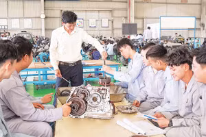Cơ cấu chương trình đào tạo tại Trường cao đẳng THACO chiếm 70%. Nguồn: THACO