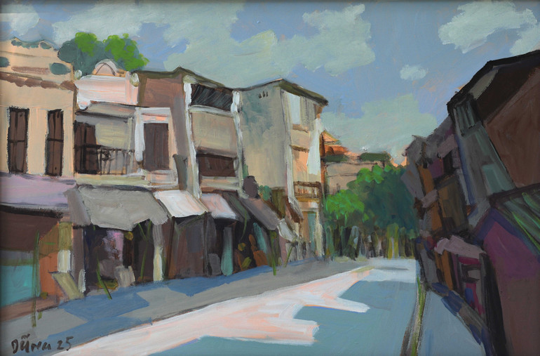 Tác phẩm "Hà Nội phố" của họa sĩ Bùi Lê Dũng, 60x80cm, sơn dầu. ha-noi-pho-60-x-80-son-dau-scaled.jpg