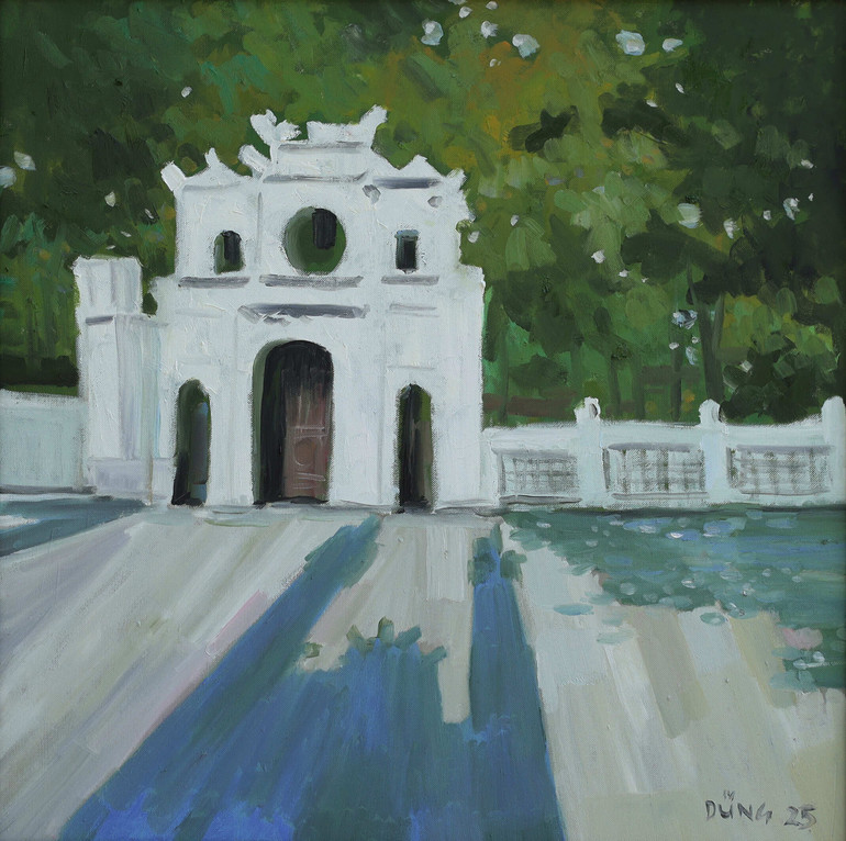 Tác phẩm "Đền Quán Thánh" của họa sĩ Bùi Lê Dũng, 50x50cm, sơn dầu. den-quan-thanh-50-x-50-son-dau.jpg