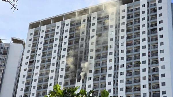 Hiện trường vụ cháy chung cư tại Nha Trang.