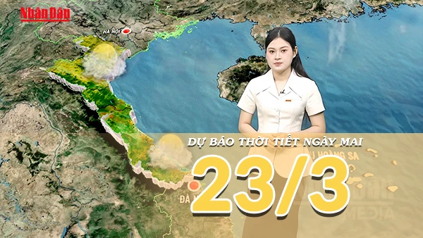 [Video] Dự báo thời tiết đêm nay và ngày mai 23/3/2026: Vùng áp thấp phía Tây hoạt động trở lại, miền Bắc nắng ráo
