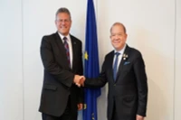 Ủy viên phụ trách Thương mại và An ninh kinh tế của EU và Bộ trưởng Thương mại Thái Lan thảo luận về đàm phán FTA. (Ảnh: Bộ Thương mại Thái Lan)