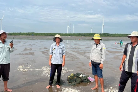 Vùng biên giới biển Thới Thuận luôn được các lực lượng phối hợp tuần tra, bảo vệ an ninh trật tự. (Ảnh: HOÀNG TRUNG)