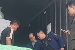 Lực lượng chức năng kiểm tra số thực phẩm không rõ nguồn gốc.