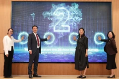 Các đại biểu phát động cuộc thi Hackathon Thử thách Công dân Số Trẻ (YDCC) 2025 - AI vì hành động khí hậu. (Ảnh: UNDP)