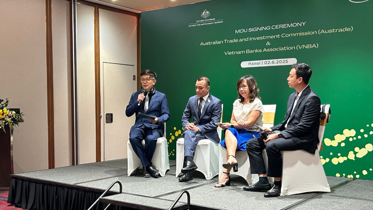 Đại diện các doanh nghiệp và hiệp hội của Australia và Việt Nam cùng trao đổi tại sự kiện. (Ảnh: HẢI YẾN) img-0646-9193.jpg