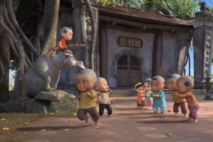 Cảnh trong phim hoạt hình "Trạng Quỳnh Nhí: Truyền thuyết Kim Ngưu".