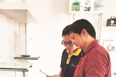 Khu trưng bày các bo mạch điện tử tại Khu Công nghệ cao Thành phố Hồ Chí Minh.