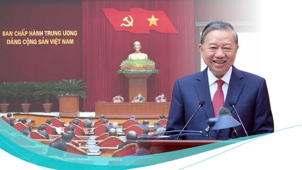 Tổng Bí thư Tô Lâm phát biểu tại cuộc gặp mặt thành viên các Tiểu ban chuẩn bị Đại hội XIV của Đảng và Ban Chỉ đạo tổng kết 40 năm đổi mới. (Ảnh ĐĂNG KHOA)