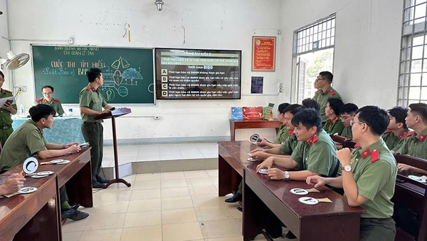 Khoa An ninh chính trị nội bộ, Trường đại học An ninh nhân dân tổ chức Cuộc thi tìm hiểu Luật Bảo vệ bí mật Nhà nước. (Ảnh: BTC)