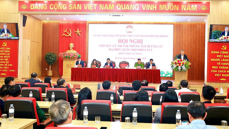 Quang cảnh buổi tiếp xúc cử tri tại phường Đồ Sơn, Hải Phòng. (Ảnh: DUY THÍNH)