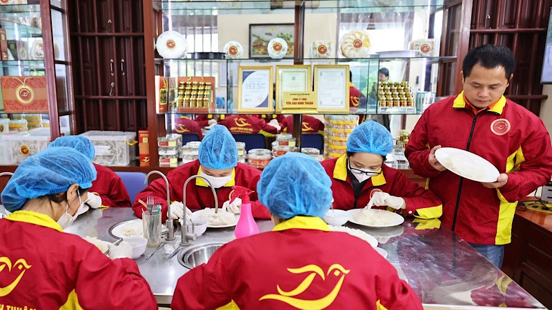 Ảnh minh họa: Một cơ sở sản xuất tư nhân (sản xuất sản phẩm Yến sào) ở tỉnh Nam Định.