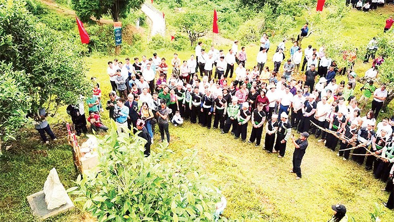 Tái hiện lễ cúng tôn vinh cây chè Tổ của đồng bào H'Mông Suối Giàng.