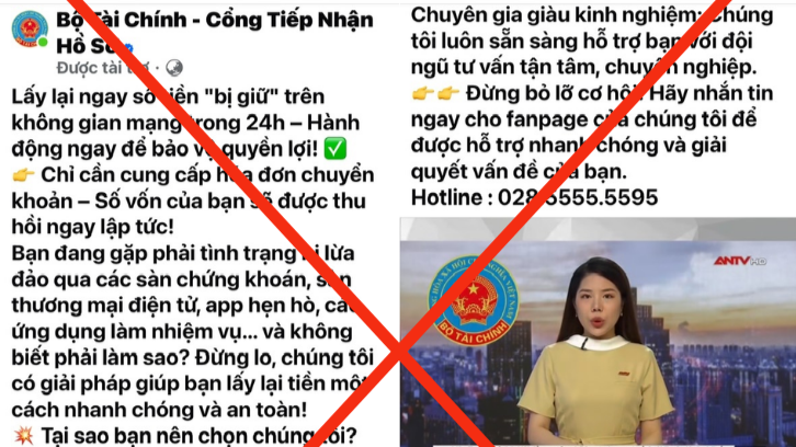 Hình ảnh mạng xã hội giả mạo trang Fanpage Bộ Tài chính.