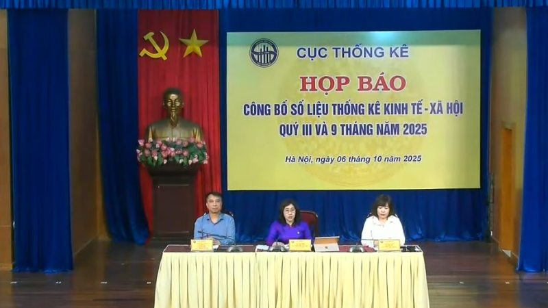 Cục Thống kê họp báo công bố các chỉ tiêu kinh tế-xã hội quý III và tháng 9/2025.