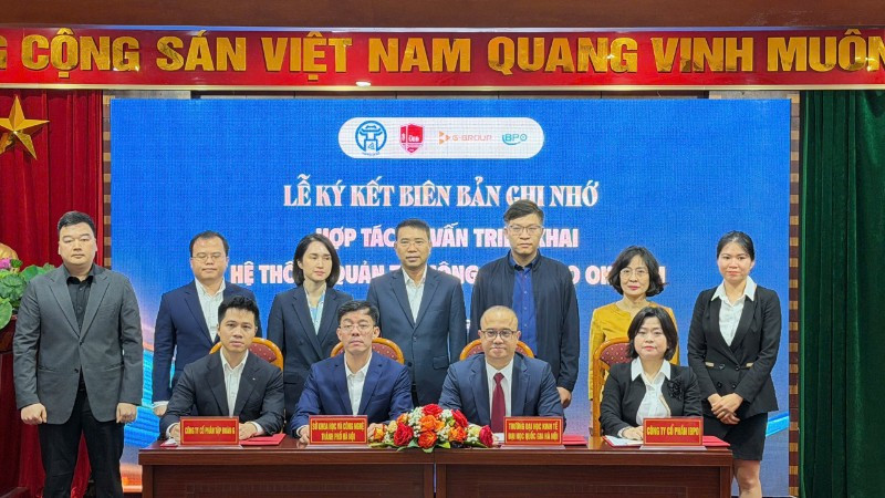 Sở Khoa học và Công nghệ Hà Nội, phối hợp cùng Trường đại học Kinh tế, Đại học Quốc gia Hà Nội và G-Group, Công ty CP IBPO thực hiện lễ ký kết biên bản ghi nhớ hợp tác tư vấn triển khai hệ thống quản trị công việc theo OKR/KPI.
