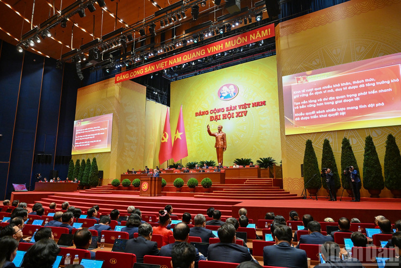 Quang cảnh phiên khai mạc Đại hội đại biểu toàn quốc lần thứ XIV Đảng Cộng sản Việt Nam. (Ảnh: DUY LINH)