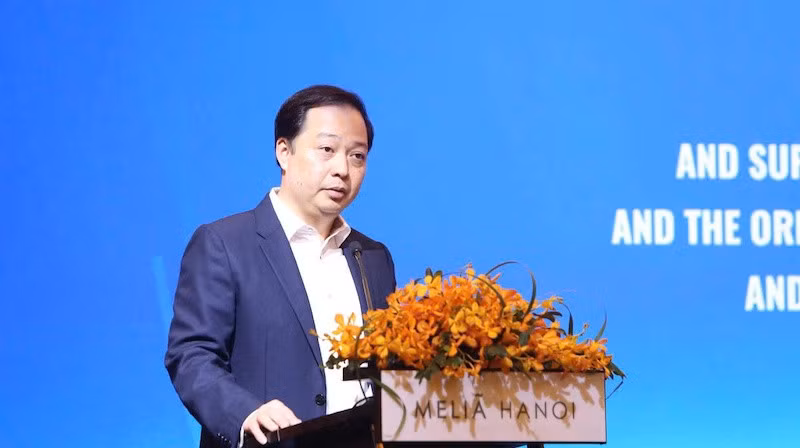 Ông Nguyễn Quốc Phương, Cục trưởng Quản lý nợ và Kinh tế đối ngoại, Bộ Tài chính phát biểu tại Hội nghị.