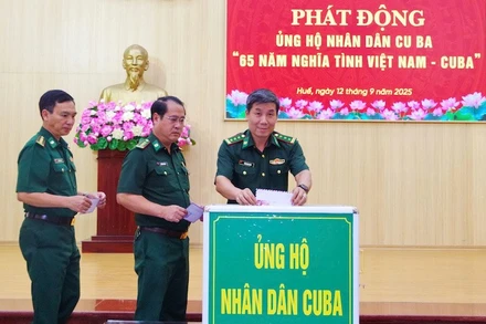Ban Chỉ huy Bộ đội Biên phòng thành phố Huế phát động ủng hộ nhân dân Cuba.