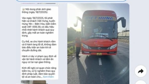Từ tin nhắn phản ánh của người dân, lực lượng Cảnh sát giao thông đã xử lý kịp thời vi phạm.