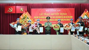 Thứ trưởng Phạm Thế Tùng trao Quyết định cho các sĩ quan Tổ công tác số 6.