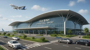 Phối cảnh nhà ga cảng hàng không quốc tế Gia Bình.
