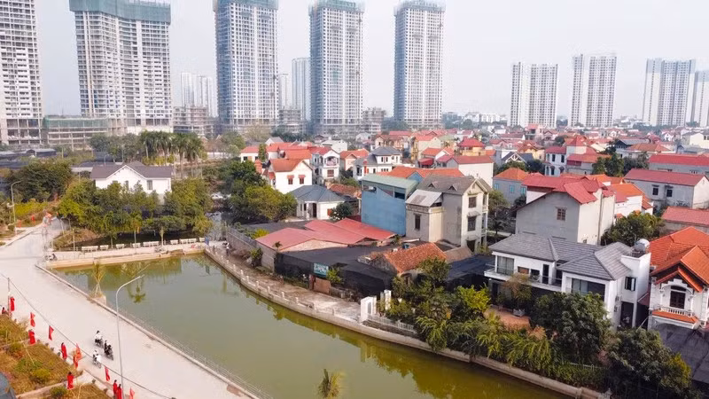 Khu đô thị huyện Văn Giang, tỉnh Hưng Yên. (Ảnh PHẠM HÀ)