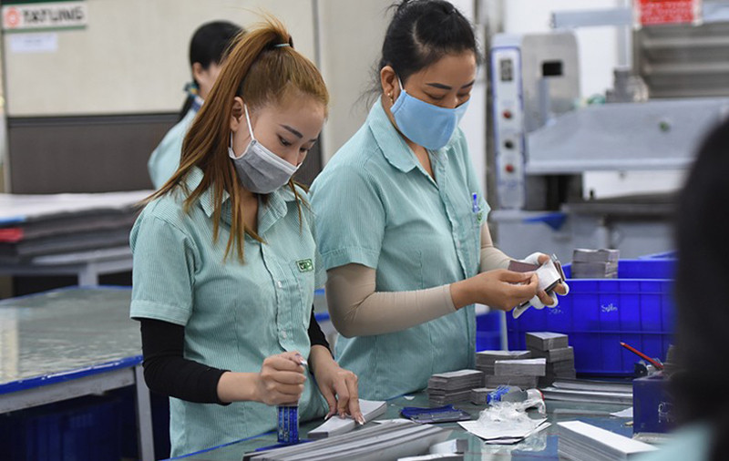 Lao động tại Công ty TNHH Cự Thành, Đồng Nai. (Ảnh: Thiên Vương).