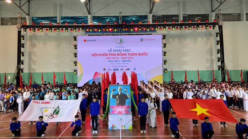 Lễ khai mạc Hội khỏe Phù Đổng toàn quốc lần thứ 10 - năm 2024, khu vực 5 được tổ chức tại tỉnh Bến Tre.
