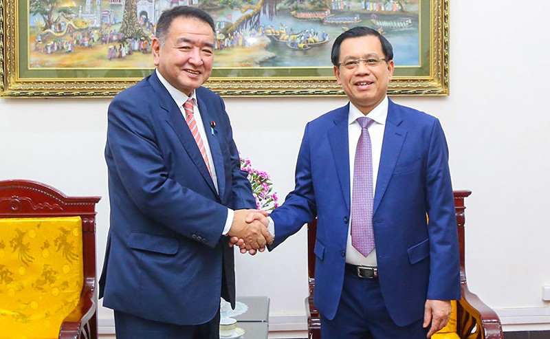 Thứ trưởng Nguyễn Bá Hoan tiếp Thứ trưởng Tư pháp Nhật Bản Nakano Hedeyuki. (Ảnh: Molisa)