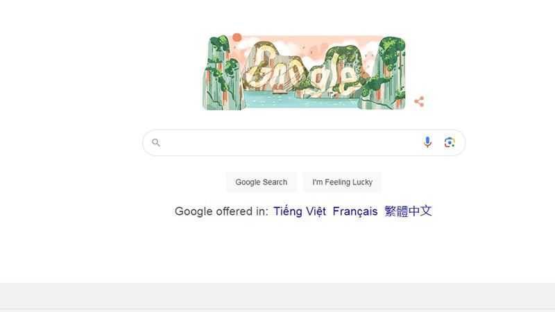 Hình ảnh Vịnh Hạ Long trên trang chủ Google.