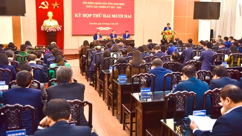 Quang cảnh Kỳ họp thứ 22, Hội đồng nhân dân tỉnh Nam Định nhiệm kỳ 2021-2026.