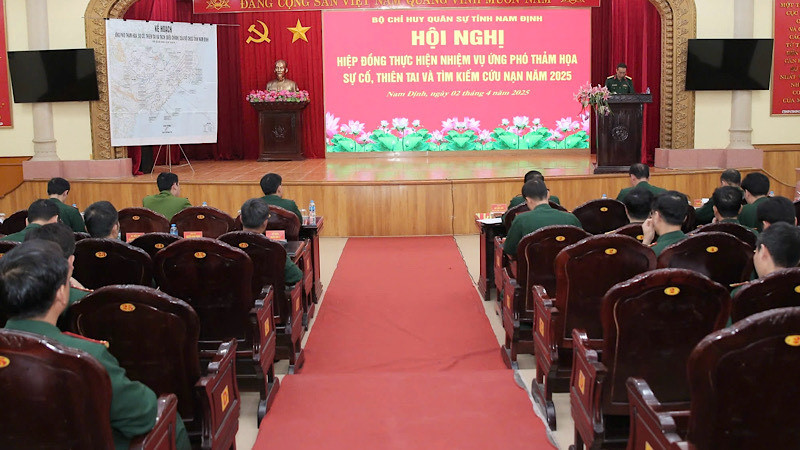 Quang cảnh hội nghị hiệp đồng. (Ảnh: HOÀNG TUẤN)