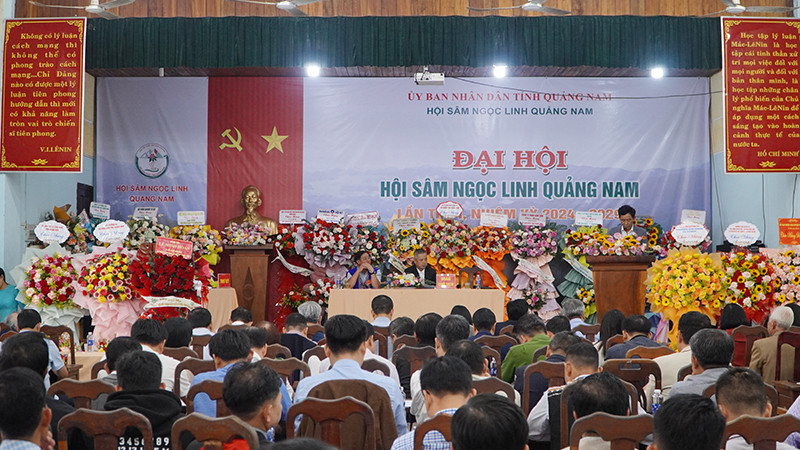 Quang cảnh Đại hội Hội sâm Ngọc Linh Quảng Nam lần thứ nhất, nhiệm kỳ 2024-2029.