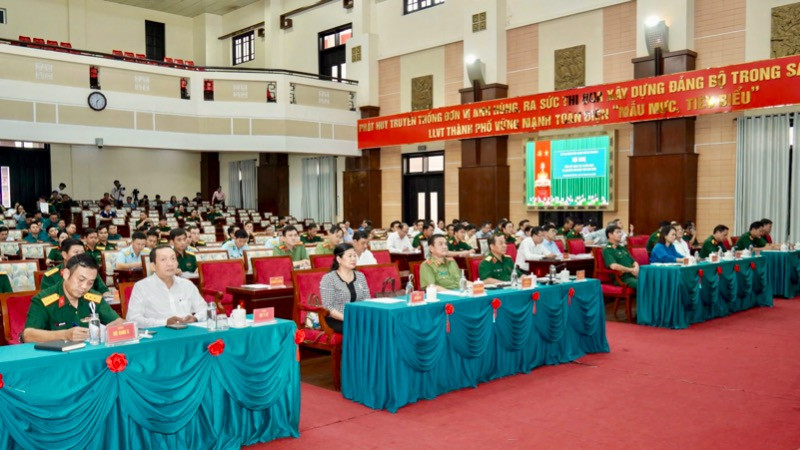 Quang cảnh hội nghị tổng kết tuyển quân năm 2025 tại Thành phố Hồ Chí Minh.