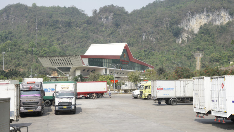 Các phương tiện xuất nhập khẩu tại Cửa khẩu quốc tế Hữu Nghị.