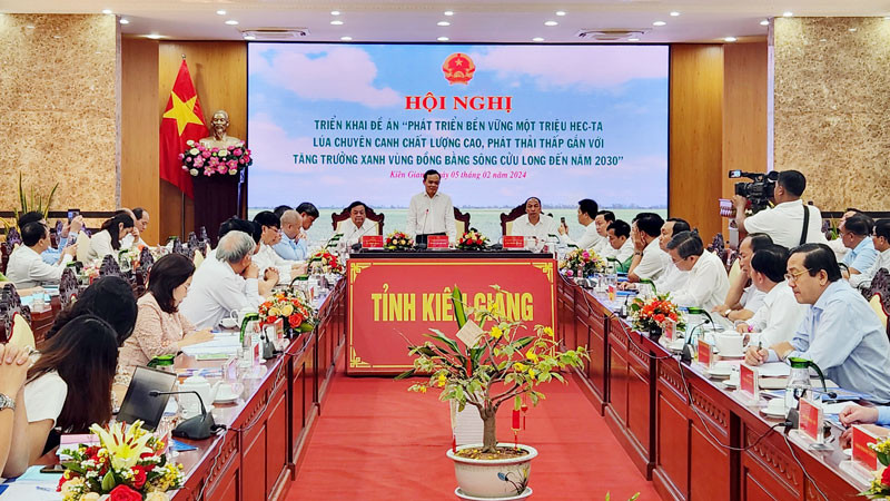 Phó Thủ tướng Chính phủ Trần Lưu Quang phát biểu chỉ đạo tại hội nghị. 