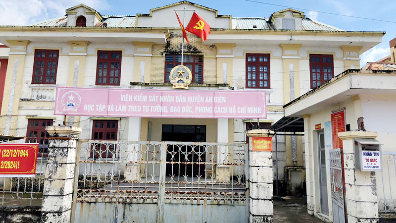 Trụ sở Viện Kiểm sát nhân dân huyện An Biên, nơi ông Nguyễn Chí Trung và ông Nguyễn Thanh Đó từng công tác. 