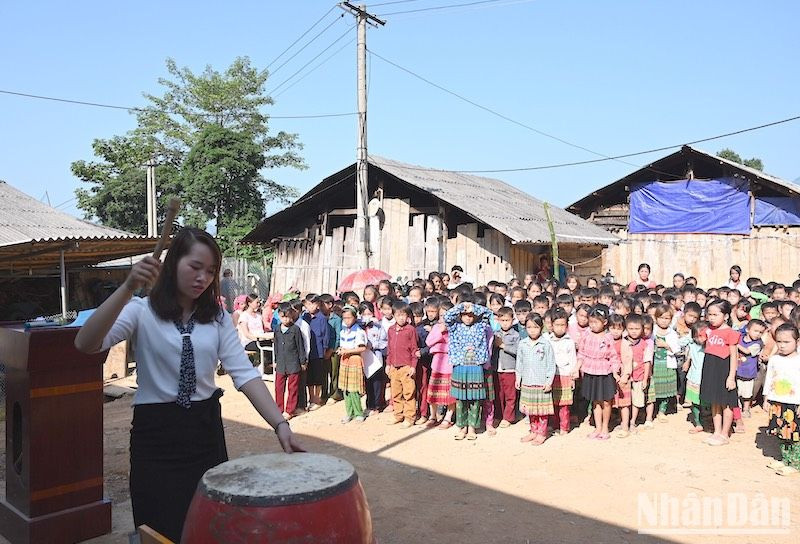 Học trò tại một điểm trường vùng cao của tỉnh Cao Bằng (Ảnh: DUY LINH)