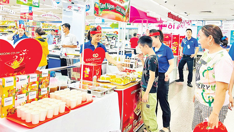 Người dân mua sắm hàng thiết yếu tại một siêu thị Co.opmart. (Ảnh CTV)