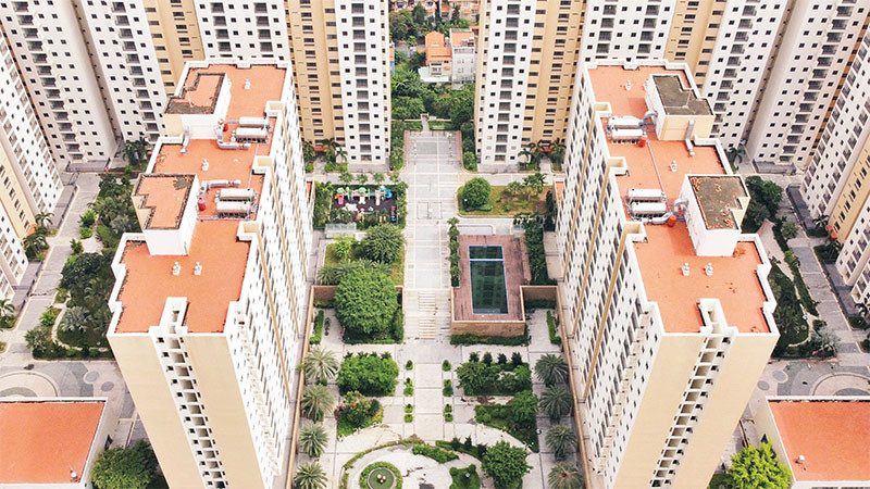 Khu tái định cư 38,4 ha thuộc phường Bình Khánh, thành phố Thủ Đức nợ phí quản lý vận hành chung cư. (Ảnh THẾ ANH)