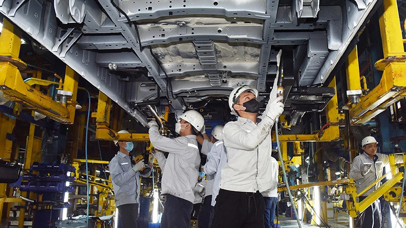 Sản xuất, lắp ráp ô-tô tại Nhà máy Ford Việt Nam (Công ty TNHH Ford Việt Nam), tỉnh Hải Dương. (Ảnh minh họa: TRẦN HẢI)