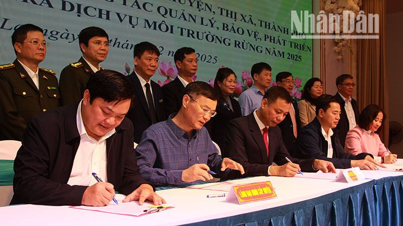 Ký cam kết giữa Chủ tịch Ủy ban nhân dân tỉnh với Chủ tịch Ủy ban nhân dân các huyện, thành phố, thị xã về công tác bảo vệ rừng 2025.
