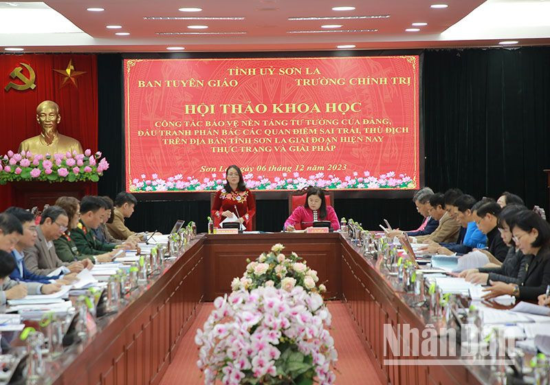 Hội thảo khoa học với chủ đề "Công tác bảo vệ nền tảng tư tưởng của Đảng, đấu tranh phản bác các quan điểm sai trái, thù địch trên địa bàn tỉnh Sơn La giai đoạn hiện nay-Thực trạng và giải pháp".