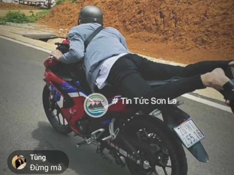 Hình ảnh vi phạm trật tự an toàn giao thông được Q.V.S đăng tải lên mạng xã hội.