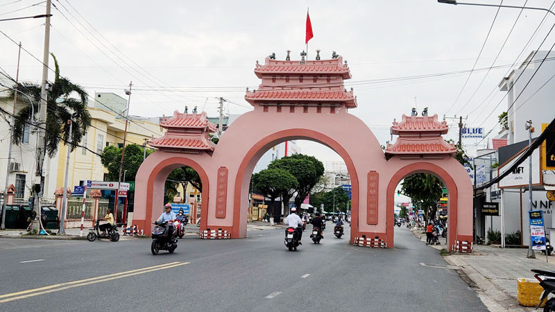Cổng Tam Quan tại thành phố Rạch Giá, tỉnh Kiên Giang.
