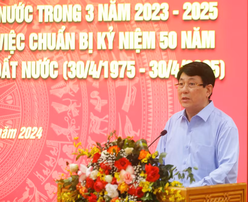 Đồng chí Lương Cường phát biểu chỉ đạo tại buổi làm việc.