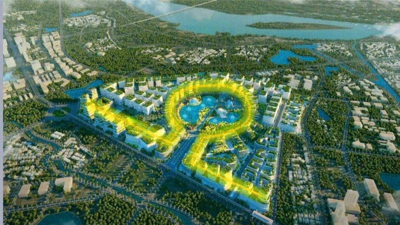 Phối cảnh dự án đầu tư xây dựng hạ tầng và phát triển Khu Công nghệ cao Sinh học Hà Nội.